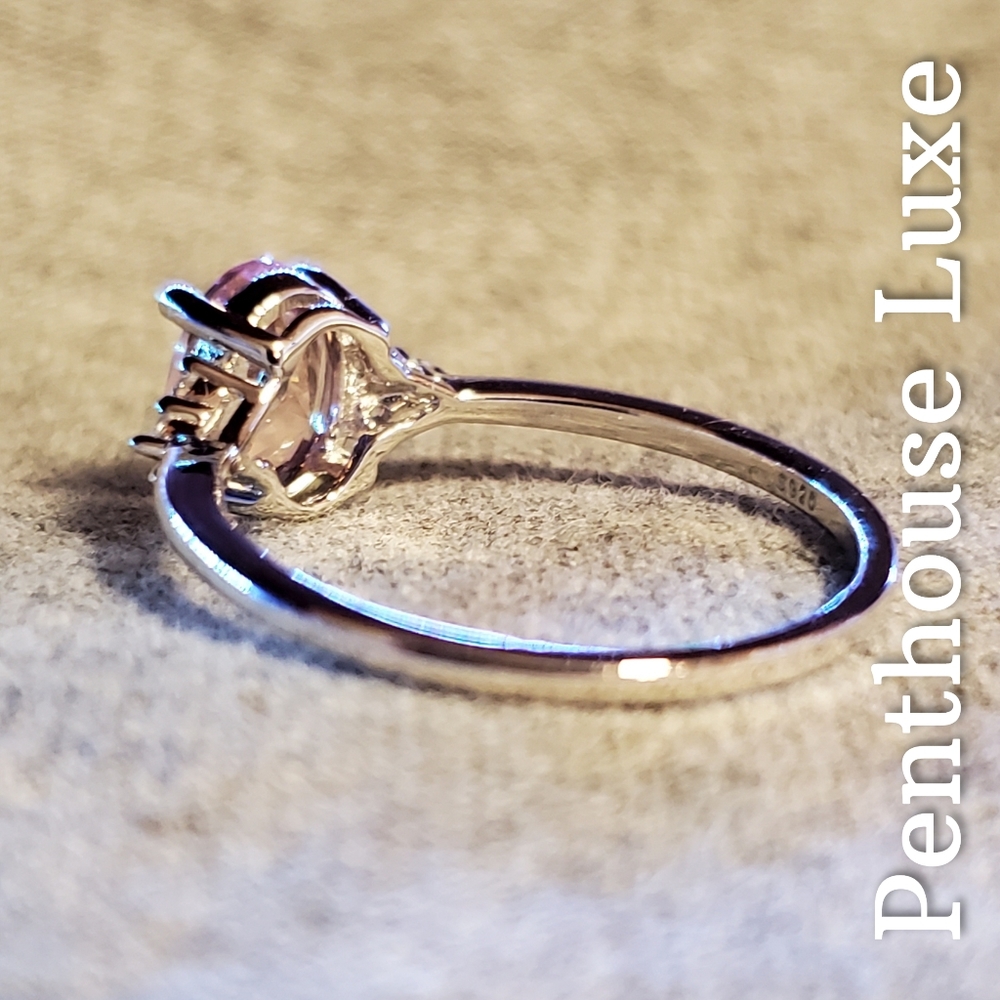 REAL 1.4ct Morganite Beryl Oval Cut 925 Ring - Picture 4 of 7